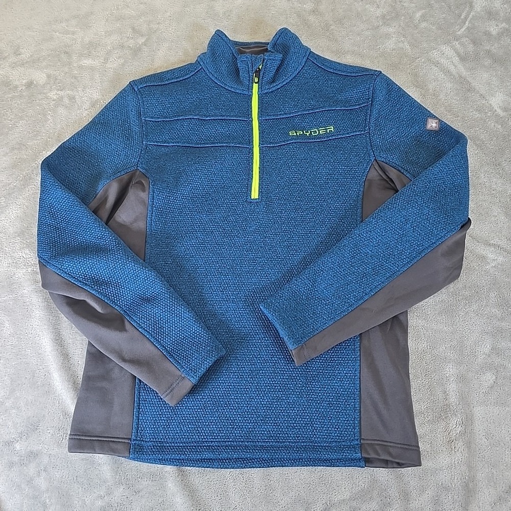 Spyder‎ Encore Fleece Jacket Mens Medium Blue Half Zip Outdoors Gorpcore  Casual